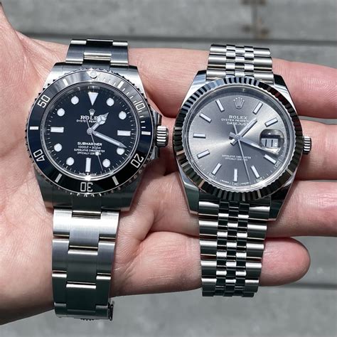 rolex datejust 41 vs submariner|rolex datejust without cyclops.